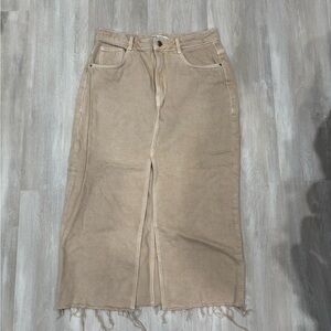 Zara Beige Denim Skirt